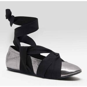 Free People Women's Cece Wrap Ballet Flat Leather Upper Size 8.5 NWOB